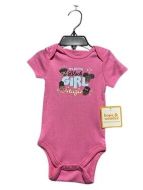NWT Hope & Wonder Black History Month Black Girl Magic Pink 6 Month One-Piece